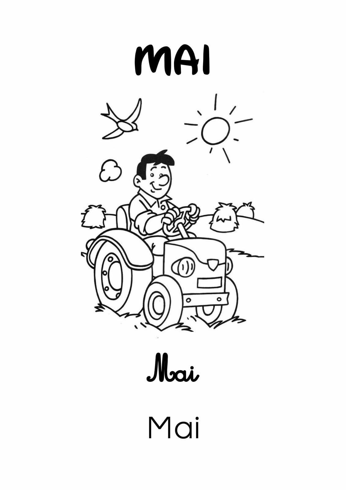 Coloriage Mois De Mai Maternelle Les Mois de l'Année 2 : Mai [Affichage][Coloriage][Maternelle][CP] - Le  Bazar du Lion