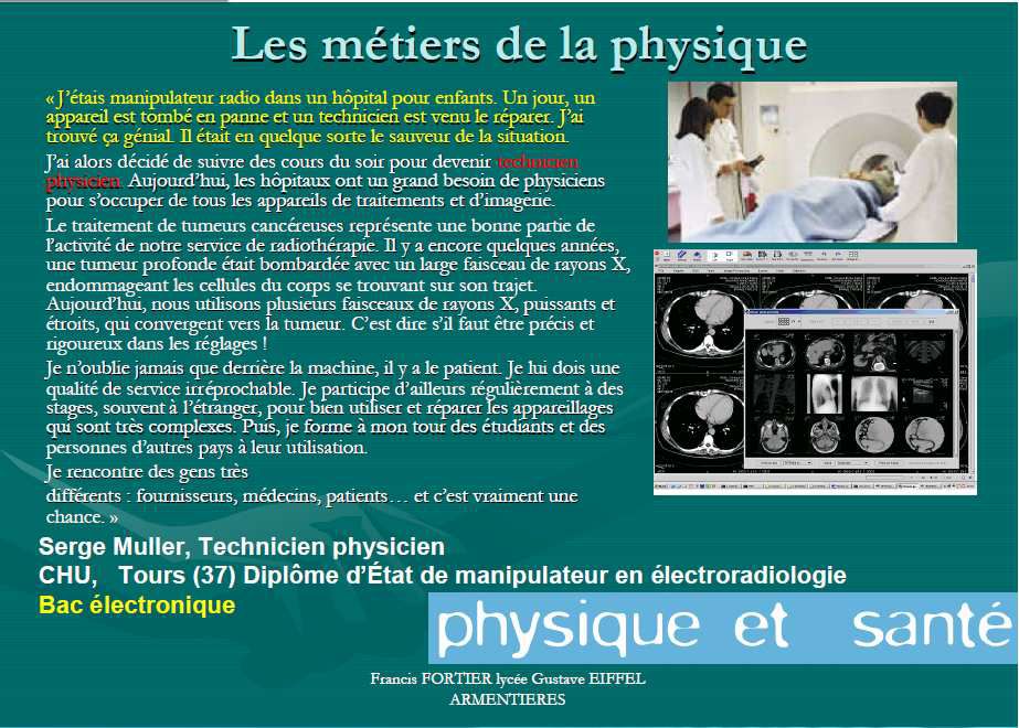 métiers de la physique BTS TPIL mesures physiques