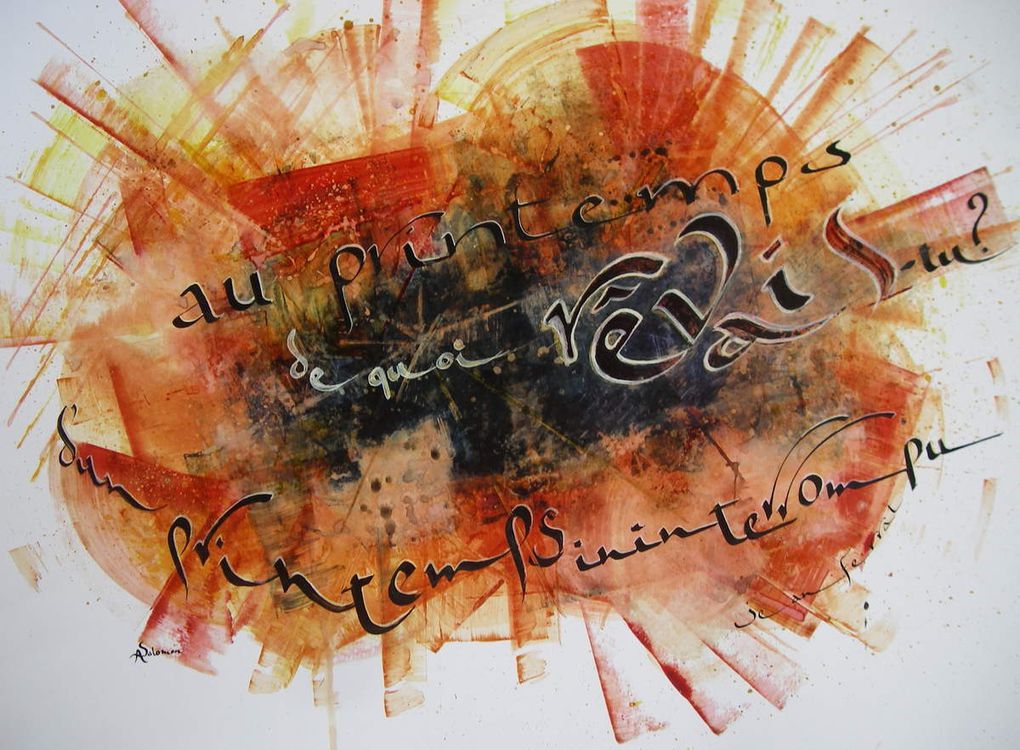 calligraphies réalisées pour une exposition dans l'Oise sur le thème de la musique
