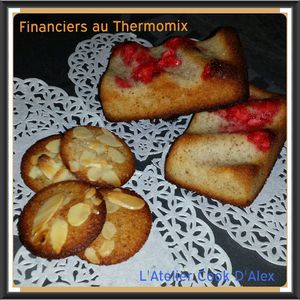 Financiers nature avec amandes éffilées et aux pralines roses