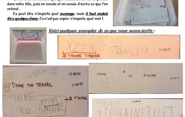 Les essais d'écriture de phrases GS