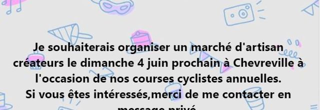 dimanche 4 juin, marché d'artisans créateurs