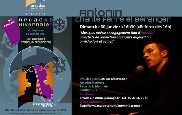 Antonin ouvre le Festival Dimanche 30 janvier à 16h30