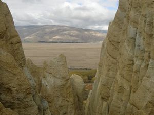 Falaises d'argile à Omarama.