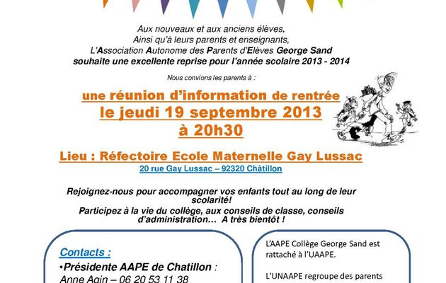 Bonne rentrée 2013 - Collège G. Sand