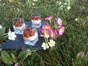 verrine mousse de jambon et tomates confites