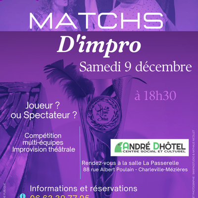 Matchs d'improvisions - SPECTACLE - Samedi 9 décembre 2023