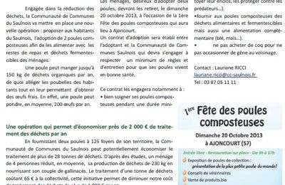 Le Saulnois vous offre une poule pour réduire vos déchets !