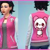 Veste étudiant panda rose 