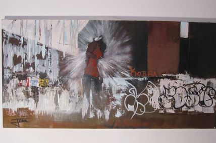 Mur à New York, huile 100cm X 50cm