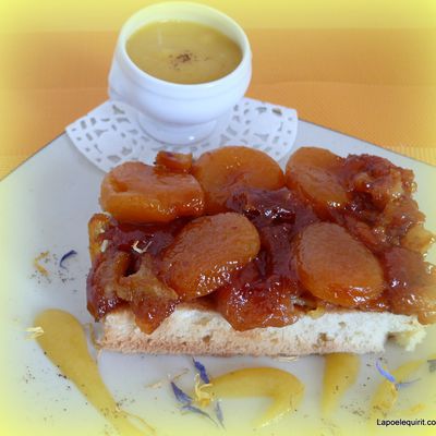 Brioche presque perdue : banane, abricots caramélisés à la fève Tonka