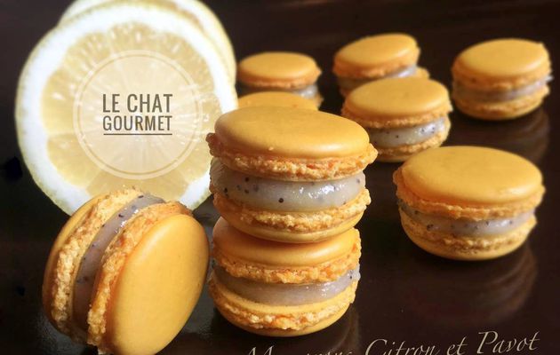 Macarons citron et pavot