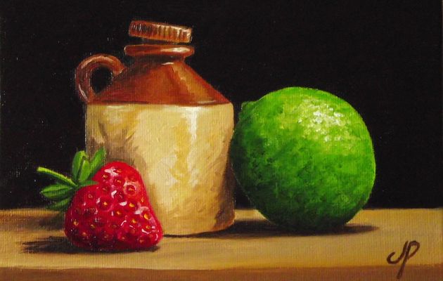 Dessin et peinture - vidéo 709 : Peindre à l'huile, une nature morte (fraise et myrtille).