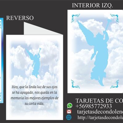 Díptico Angel Tarjetas de Condolencia