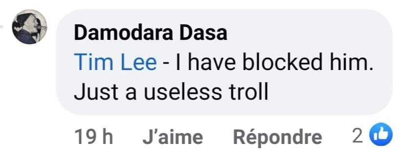 On Vedic Inquirer, Damodara dasa has blocked me