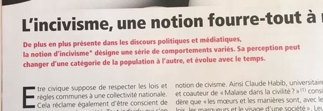 Le cabinet Thierry Vallat a collaboré au hors série de l'Abécédaire des Institutions sur le thème: Incivisme faire bloc