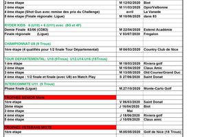 Calendrier competition 2020