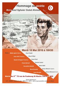 Hommage  au &quot;Poète Mohamed-Sgaier OULED AHMED&quot; le 10/05/2016