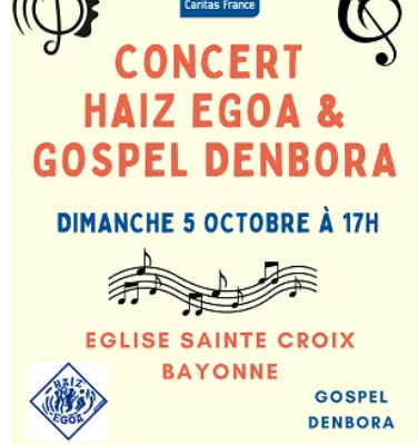 Dimanche 5 Octobre : concert avec 2 chorales à l'église Sainte Croix à Bayonne / Intentions et horaires de messes