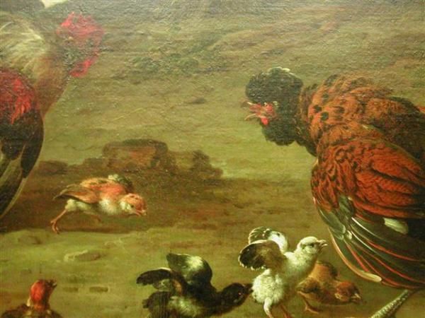 Painting showing birds at the &quot;Mus&eacute;e du Louvre&quot;