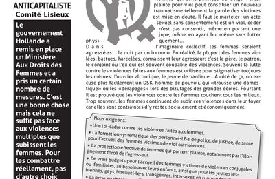 A Lisieux, le 14 février, manifestons contre les violences faites aux femmes