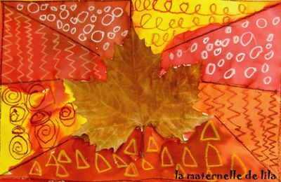 feuilles d'automne et graphismes en moyenne section