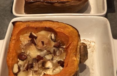 Butternut à la crème, chèvre et amandes concassées 