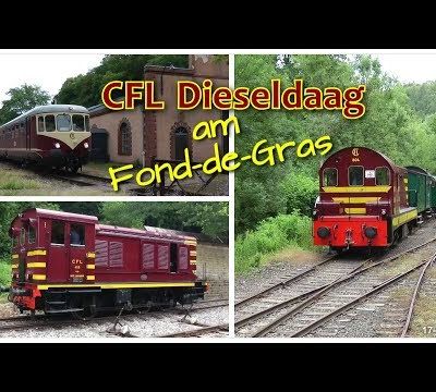 Scènes avec des Train des CFL dieseldag organisées avec un train 1900 et "CFL le Défi Diesel