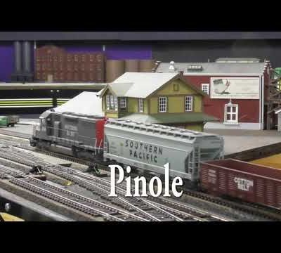 Circulations sur le réseau échelle HO "Cal-P" de Tom Swearingen.