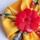 Tuto Barrette Yoyo en tissu - DIY Yoyo Flower Fabric Hair pin