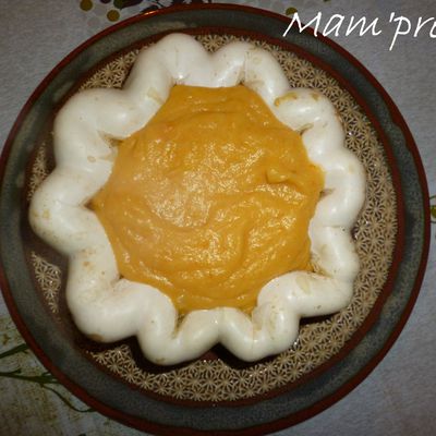 Soupe de carottes, pommes de terre et pâtisson