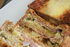 Croque cake jambon poireaux