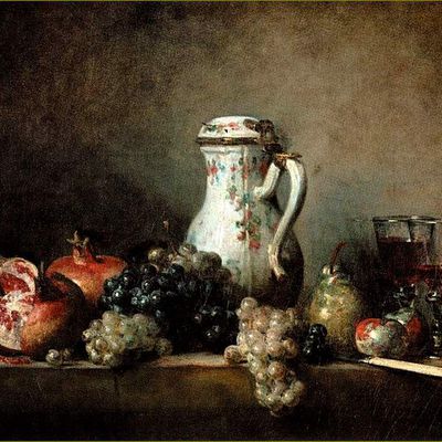 Raisins - vignes - vendanges en peinture -  Jean Siméon Chardin  (1699–1779)