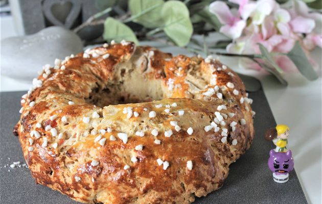 Couronne des rois briochée express aux fruits confits au Thermomix-5sp Weight Watchers