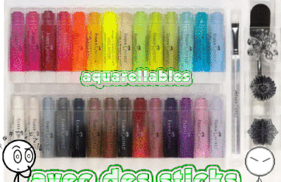 Dessin et peinture - vidéo 4447 : Comment peindre avec des sticks gelatos ? - tubes gelatos aquarellables.