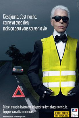 Karl Lagerfeld prête son image pour la Sécurité Routière.