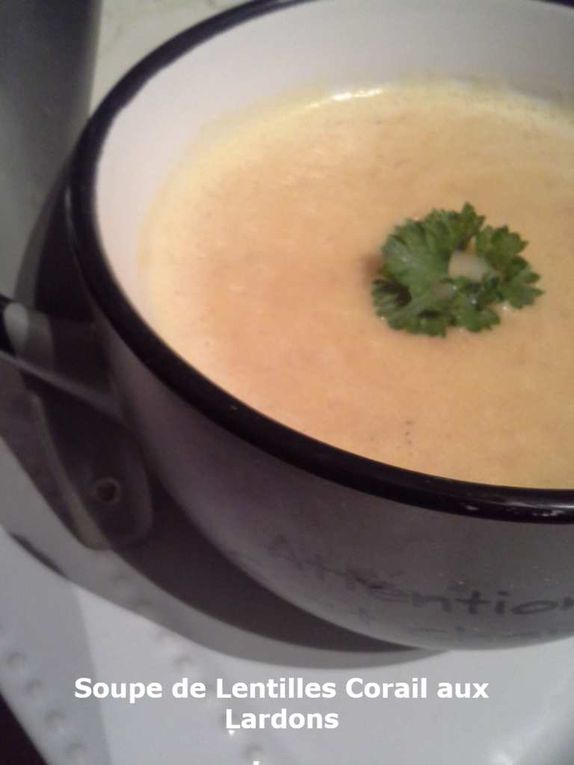 Soupe de Lentilles Corail aux Lardons (cookeo ou pas)