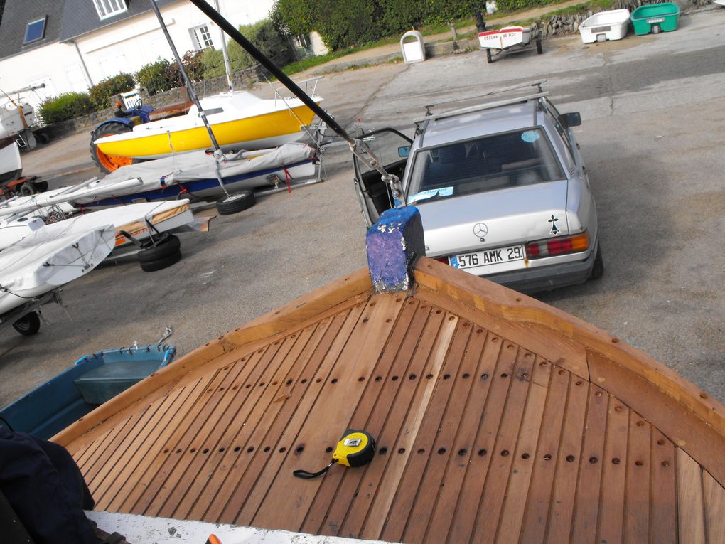 Un pont latté droit en iroko