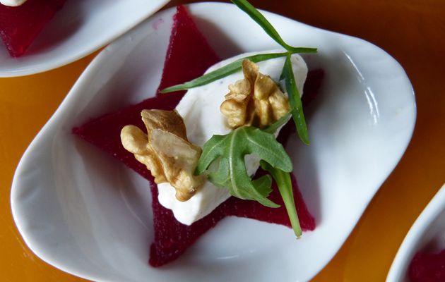 Carpaccio de betterave et ricotta