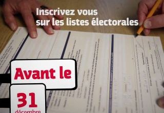 Inscrivez vous sur les listes électorales avant le 31 décembre!