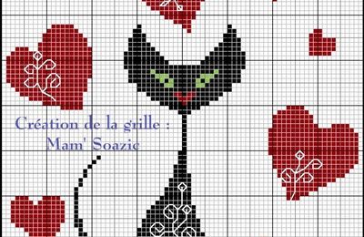 Chat Noir Stylise A Broder N 2 En Habillage De Boite Chez Mamigoz