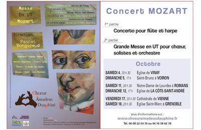 7 Octobre De très beaux concerts classiques (Mozart et CPE Bach)