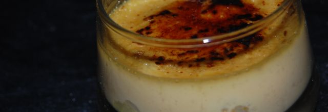 Crème brûlée au foie gras, compote de fruits