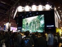 Le stand avec quelques photos de l'énorme scène, du beau monde sur cette scène d'ailleurs...