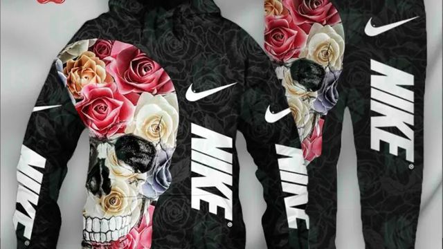 Nike Rose Skull Hoodie and Sweatpants