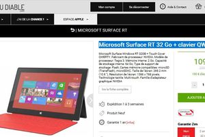 Bon plan tablette Microsoft Surface RT 32 Go + clavier QWERTY