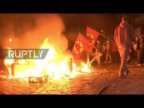 Germany: Street fire breaks out near Rote Flora...It's like a war