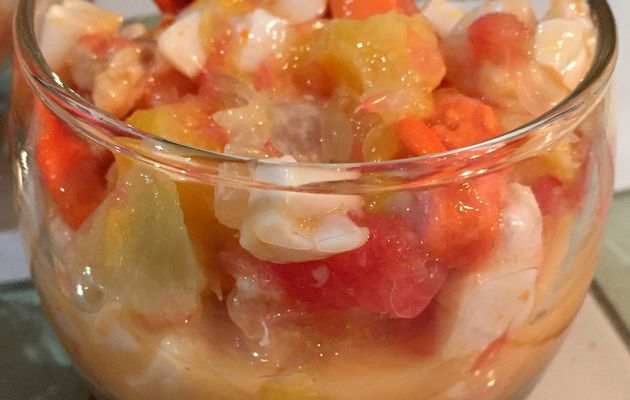 Verrine de noix de saint-jacques aux agrumes