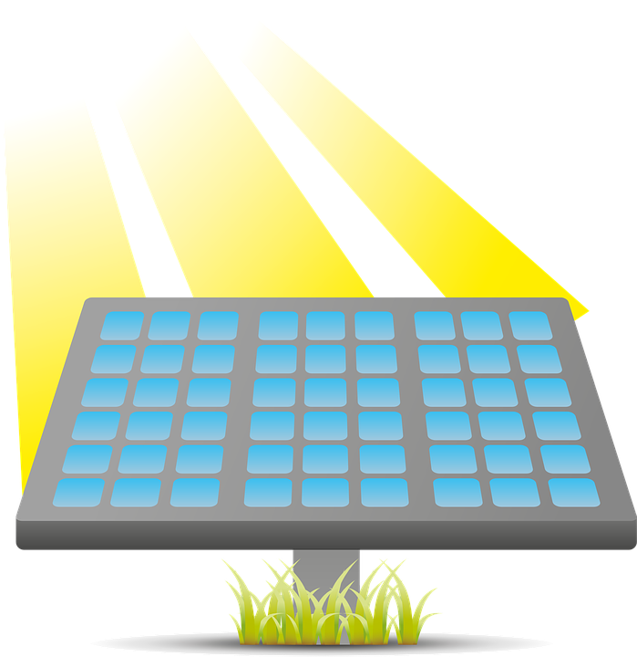 Illustration d’un panneau photovoltaïque captant les rayons solaires