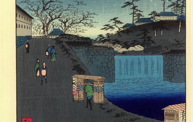 vends Véritable Estampe Japonaise Hiroshige "La Montée D'aoizaka À L'extérieur De La Porte Toranomon" 100 Vues Edo 